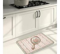 Tapis de cuisine vintage shabby chic pour sol, motif roses pêches, tapis décoratif doux, confortable, lavable pour cuisine, évier, buanderie, salle de bain, 40,6 x 61 cm