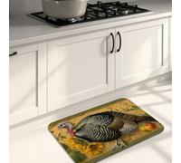 Tapis de cuisine vintage Turquie pour sol, motif floral tournesol, doux, rembourré, lavable, antidérapant, pour éviers, buanderie, salle de bain, 40,6 x 61 cm