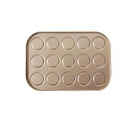 Tapis de cuisson à macarons en acier au carbone réutilisable avec encoches circulaires pour façonner, passe au lave-vaisselle et au micro-ondes (15 trous)