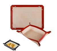 Tapis de cuisson en silicone avec fermeture à pression, tapis de cuisson | Tapis de cuisson en silicone, anti-fuite et antiadhésif, résistant aux hautes températures, coins se joignent pour former une