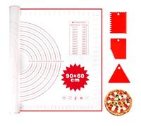 Tapis de cuisson en silicone - Grand tapis de cuisson - 90 x 60 cm - Avec 3 spatules - Mesure pour la fabrication de biscuits, macarons, plan de travail, sets de table, accessoires de pâtisserie