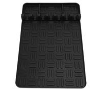 Tapis de cuisson en silicone lavable à la chaleur réutilisable pour la cuisson, le barbecue, le camping (noir)