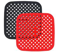 Tapis de Cuisson en Silicone pour Friteuse à Air,2 Pcs Revêtements Antiadhésifs de Friteuse à Air Silicone Friteuse Doublure Réutilisables Air Fryer Accessoires