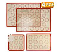 Tapis de cuisson en silicone pour macarons 1/2/4 tapis de cuisson en silicone épais, antiadhésifs et réutilisables, for four, biscuits, macarons, pâtisseries(1pc 42x29.5cm)