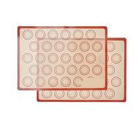 Tapis de cuisson en silicone pour macarons 1/2/4 tapis de cuisson en silicone épais, antiadhésifs et réutilisables, for four, biscuits, macarons, pâtisseries(2pcs 42x29.5cm)