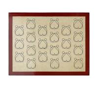 Tapis de cuisson en silicone pour macarons, antiadhésif, motif cœur, bordure, feuille épaisse, durable, pour four et barbecue, plaque de cuisson réutilisable, antiadhésive, tapis de (Red2, One Size)