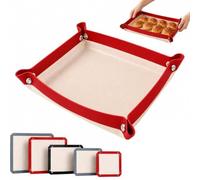 Tapis de cuisson étanche avec bords clipsables | Revêtement de plaque de cuisson en silicone antiadhésif for la cuisson au four, le rôtissage(Red,8.3"L x 8.3"W)