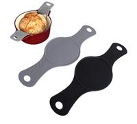 Tapis de Cuisson Pain Silicone pour Cocotte 2 Pieces Anses Longues | Sangle a Pain Thermoresistant pour Cocotte en Fonte Compatible avec Le Creuset et Staub Tapis Reutilisable Accessoires Moule