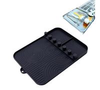 Tapis de Cuisson pour Barbecue pour Grils à Gaz Tablettes Latérales-Tapis de Spatule en Silicone-tapis d'étagère latérale pour barbecue extérieur ((Noir))