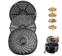 Tapis de cuisson pour friteuse à air comprimé pour séparateur d'aliments pour une cuisson uniforme des hamburgers, des crevettes et du petit déjeuner pour les aliments (B)