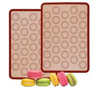 Tapis de Cuisson pour Macarons, Plaque de Cuisson Rectangulaire Macaron Deux Pièces, Plaque de Cuisson en Silicone, Plaque de Cuisson en Silicone Macaron, Pour Macaron, Biscuits, Tapis de Pizza