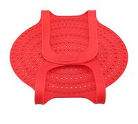 Tapis de Cuisson Tapis de Four et Cuisson en Silicone Résistante à La Chaleur Plaque de Cuisson pour Barbecue Côte de Bœuf Rôtie Jambon Dinde (Red)