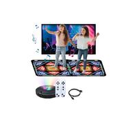 Tapis De Danse 2 En 1 Pour Tv Et Pc,Tapis De Danse Électronique Avec 2 Manettes De Jeu,Tapis De Danses Led Avec Lumière/100 Chansons/3 Modes De Jeu,Fitness, Danse (Tapis de danse AR pour deux joueurs)
