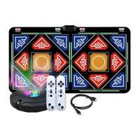 Tapis de danse Double pour TV et Ordinateur, Tapis de jeu de danse Antidérapant, Lumière de scène, Jeux et 100 chansons, 165x93cm