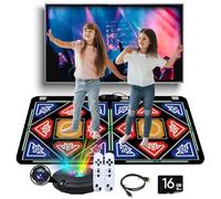 Tapis de Danse HDMI avec caméra, pour TV, Tapis de Danse pour Enfants et Adultes, pour Deux utilisateurs avec Manette sans Fil, 16 Go, Tapis de Jeu antidérapant, pour Le Fitness et la Danse (B)