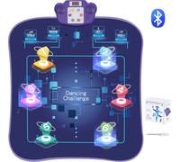 Tapis de danse VEVOR, mixeur de danse à 6 touches, tapis de jeu rythmique step, pad de danse électronique avec Bluetooth sans fil, lumières LED, 5 modes de jeu, volume réglable, musique intégrée