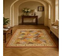 Tapis de décoration,200 x 300 cm, Vintage Floral Orange Rouge Vert Bleu Beige Noir Jaune Blanc Gris, Tapis de Salon Chambre Vintage Salle à Manger Bureau,Rug for Living Room