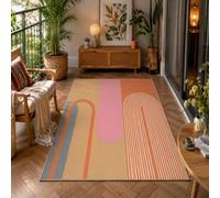 Tapis de décoration,Abstrait géométrique Beige, Rose, Orange, Gris, Blanc, 80 x 140 cm, Tapis Doux Poil Court Tapis Salon Chambre à Coucher, canapé, Area Rug for Hall Hallway