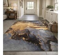 Tapis de décoration,Abstrait Jaune Noir Gris, 80 x 140 cm, Tapis Doux Poil Court Tapis Salon Chambre à Coucher, canapé, Area Rug for Hall Hallway