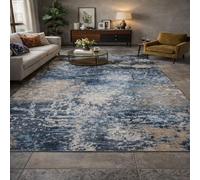 Tapis de décoration,Abstrait Moderne Bleu, Gris, Beige, Blanc, 80 x 140 cm, Tapis Doux Poil Court Tapis Salon Chambre à Coucher, canapé, Area Rug for Hall Hallway