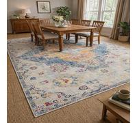 Tapis de décoration,Accessoires Oriental Bleu, Jaune, Rose, Blanc, 80 x 140 cm, Tapis Doux Poil Court Tapis Salon Chambre à Coucher, canapé, Area Rug for Hall Hallway