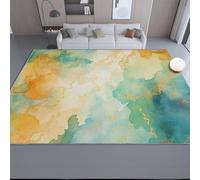 Tapis de Décoration Aquarelle Abstrait Tie-Dye - Bleu Antidérapant Tapis de Salon, 60 x 110 cm Super Doux Cuisine Balcon Moquette Lavable pour Chambre d'enfant D'intérieur