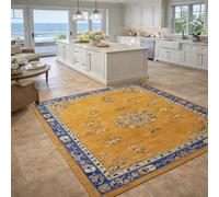 Tapis de décoration,Couleurs Chaudes Oriental, Bleu, Rose, Blanc, 80 x 140 cm, Tapis Doux Poil Court Tapis Salon Chambre à Coucher, canapé, Area Rug for Hall Hallway