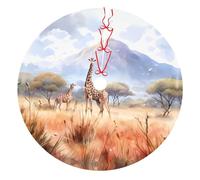 Tapis de décoration de sapin de Noël motif girafe africaine de 122 cm - pour décoration de sapin de Noël de ferme, fête de Noël, fête de Noël