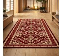 Tapis de décoration,Motif Floral géométrique Oriental Rouge et Jaune, 70 x 100 cm, Tapis d'entrée d'intérieur Couloir, Salon, Chambre à Coucher, Canapé, Hallway Carpets