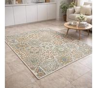 Tapis de décoration,Motif géométrique Oriental Beige, Bleu, Vert, Marron, Blanc, 70 x 100 cm, Tapis d'entrée d'intérieur Couloir, Salon, Chambre à Coucher, Canapé, Hallway Carpets