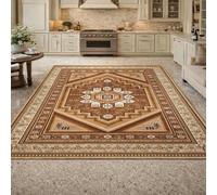 Tapis de décoration,Motif géométrique Oriental Marron, Beige, Blanc, Rouge, 70 x 100 cm, Tapis d'entrée d'intérieur Couloir, Salon, Chambre à Coucher, Canapé, Hallway Carpets