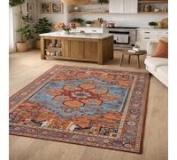 Tapis de décoration,Motif géométrique Oriental Rouge, Bleu, Orange, Vert, Beige, 80 x 140 cm, Tapis Doux Poil Court Tapis Salon Chambre à Coucher, canapé, Area Rug for Hall Hallway