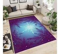 PAJEON Tapis de Décoration Noël Coloré Beau Flocon De Neige, 140 x 200 cm Tapis Moquette de Chambre à Poils Ras, Paillasson Intérieur - pour Chambre à Coucher de Salon