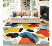 Tapis de Décoration Rectangulaire, Abstrait Minimaliste Mariage Blocs De Couleur Kids Flanelle Tapis pour Chambre d'enfant - Orange Intérieur Antidérapant Tapis Salon Lavable, 160 x 230 cm