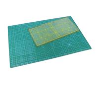 Tapis de découpe A3 - Découpeuse - Tapis de découpe double face auto-cicatrisant avec grille et massicot à rouleau - 5 lames de rechange et un poinçon inclus