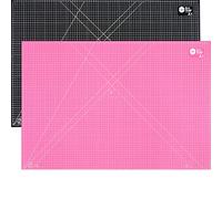 Tapis de découpe DIN A1 90x60cm 5 couches auto-cicatrisant Tapis de découpe au format A1 rose/noir auto-cicatrisant Cutting Mat avec trames et repères en cm des deux côtés Couture Bricolage