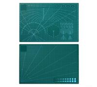 Tapis de découpe double face auto-cicatrisant avec design antidérapant, grille de mesure double face pour matelassage, coupe de tissu, scrapbooking et modélisme (A-3 vert)