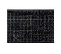 Tapis de découpe double face pour A2/A3/pour A4/A5 avec grille transparente pour couture, sculpture et travaux manuels, antidérapant, imperméable, lavable, matériau PP vert noir (A-2 noir)
