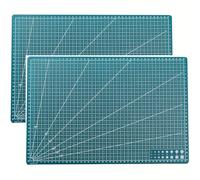 Tapis de Decoupe Tapis de découpe en PVC A3 simple face for patchwork, couture, bricolage, gravure au couteau, établi cuir, planche manuelle Bureau(Green 2pcs)