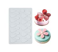 Tapis de dentelle en silicone 24 cavités pour fondant pétale pour décoration de gâteau de mariage Accessoires de décoration de gâteaux en forme de goutte d'eau Moules en silicone pour gâteaux