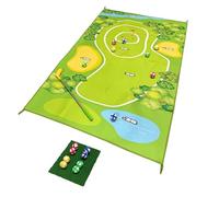 Tapis de départ de Golf Minigolf pour la Maison - Mini Golf Set Indoor - 160x100 cm Tapis de Golf - INCL. 8 balles en 4 Couleurs - Cadeau Minigolf pour la Maison