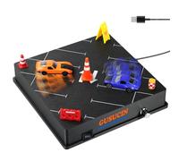 Tapis de dérive magnétique pour voitures Hot Wheels 1:64 - Piste de dérive rotative avec vitesse et direction réglables, tapis de dérive alimenté par USB avec 5 décorations, support d'affichage pour