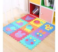 Tapis De Dessin Animé Animal 9x30x30cm, Tapis Puzzle En Mousse Eva, Tapis De Jeu Éducatif Et Doux Pour Ramper Au Sol, Jouets Cadeaux Pour Tout-Petits