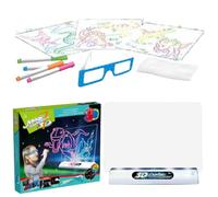 Tapis de dessin LED pour, planche à dessin lumineuse - Tableau de griffonnage éducatif pour tout-petits - Tableau de peinture magique 3D réutilisable pour garçons filles, bloc-notes de fluores