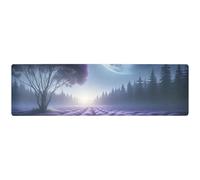 Tapis de dessous de plat motif lune et forêt lavande 30,5 x 101,6 cm