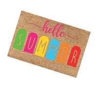 Tapis de d'été, paillasson d'été - Bonjour paillasson d’été - Tapis de Sol d'entrée intérieur et extérieur, 16x24 Pouces, antidérapant, décor, Support en Caoutchouc, Tapis de