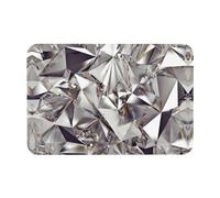 Tapis de diatomée à paillettes abstraites avec motif diamant imprimé 40 x 60 cm, tapis de sol doux pour l'automne, coussin de douche, dos en caoutchouc antidérapant