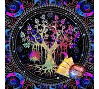 Tapis de divination avec pendule de forme carrée, nappe d'autel, tapis de carte de jeu, nappe de rune métaphysique, tapis de jeu de table, tapis de tarot pour la lecture, les divinations, nappe de jeu