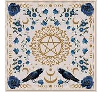 Tapis de divination avec pendule de forme carrée, nappe d'autel, tapis de carte de jeu, nappe de rune métaphysique, tapis de jeu de tarot, tapis pour la lecture, les divinations, nappe de jeu de