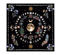 Tapis de divination, nappe d'autel pour la pratique de la cartomancie et du pendule ésotérique (B, 75 x 75 cm)